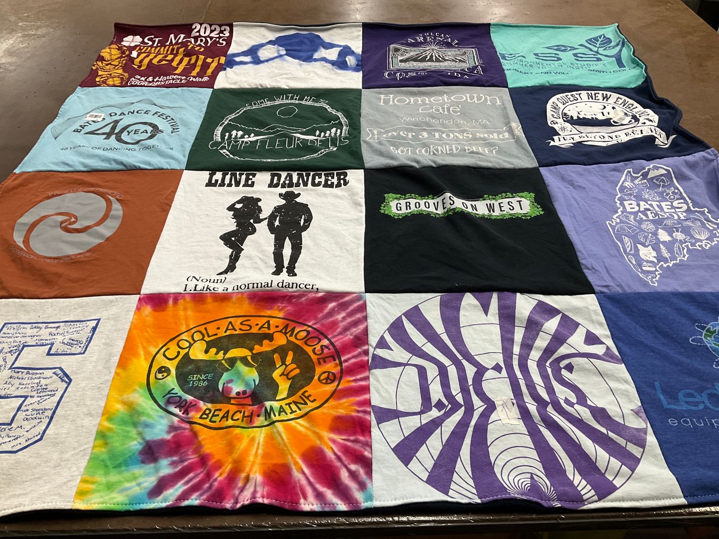 T-shirt quilt from bates college by Lucy from MA