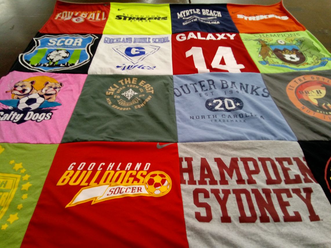 T-shirt quilt featuring goochland bulldogs soccer by Janet from VA