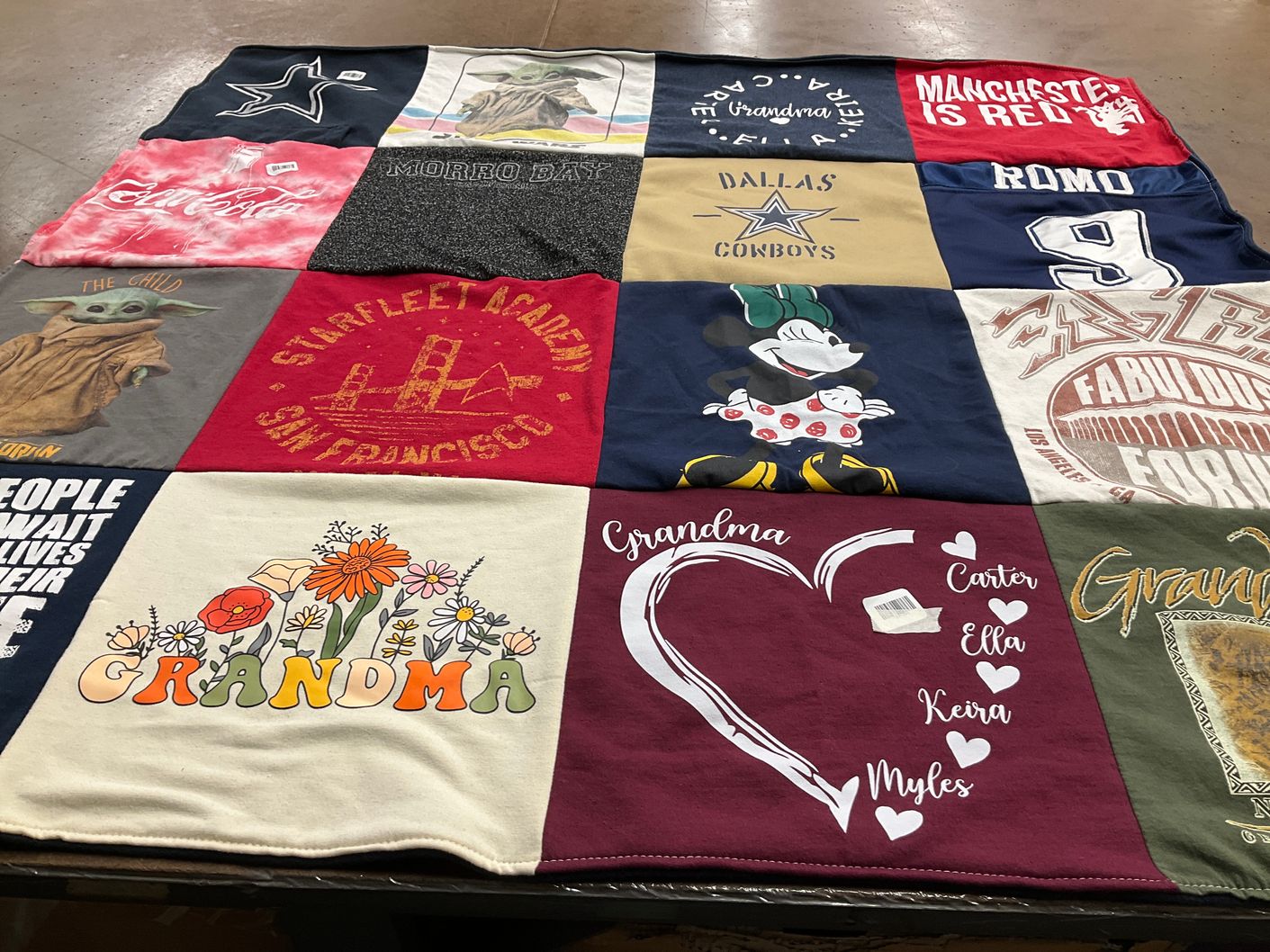 T-shirt quilt featuring dallas cowboys by Dominique from CA