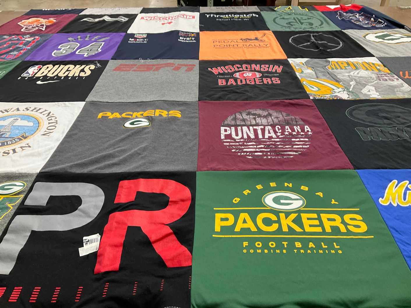 T-shirt quilt featuring green bay packers by Sheri from WI