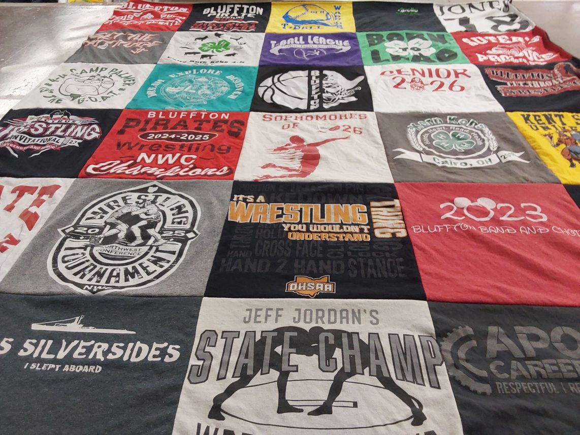 T-shirt quilt featuring bluffton pirates wrestling by Todd from OH
