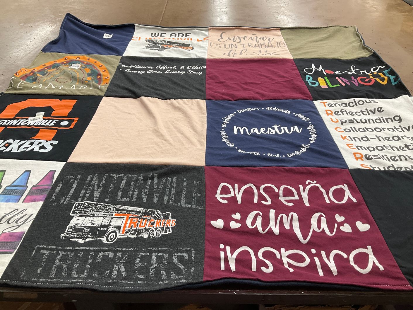 T-shirt quilt featuring clintonville truckers by Patricia from WI