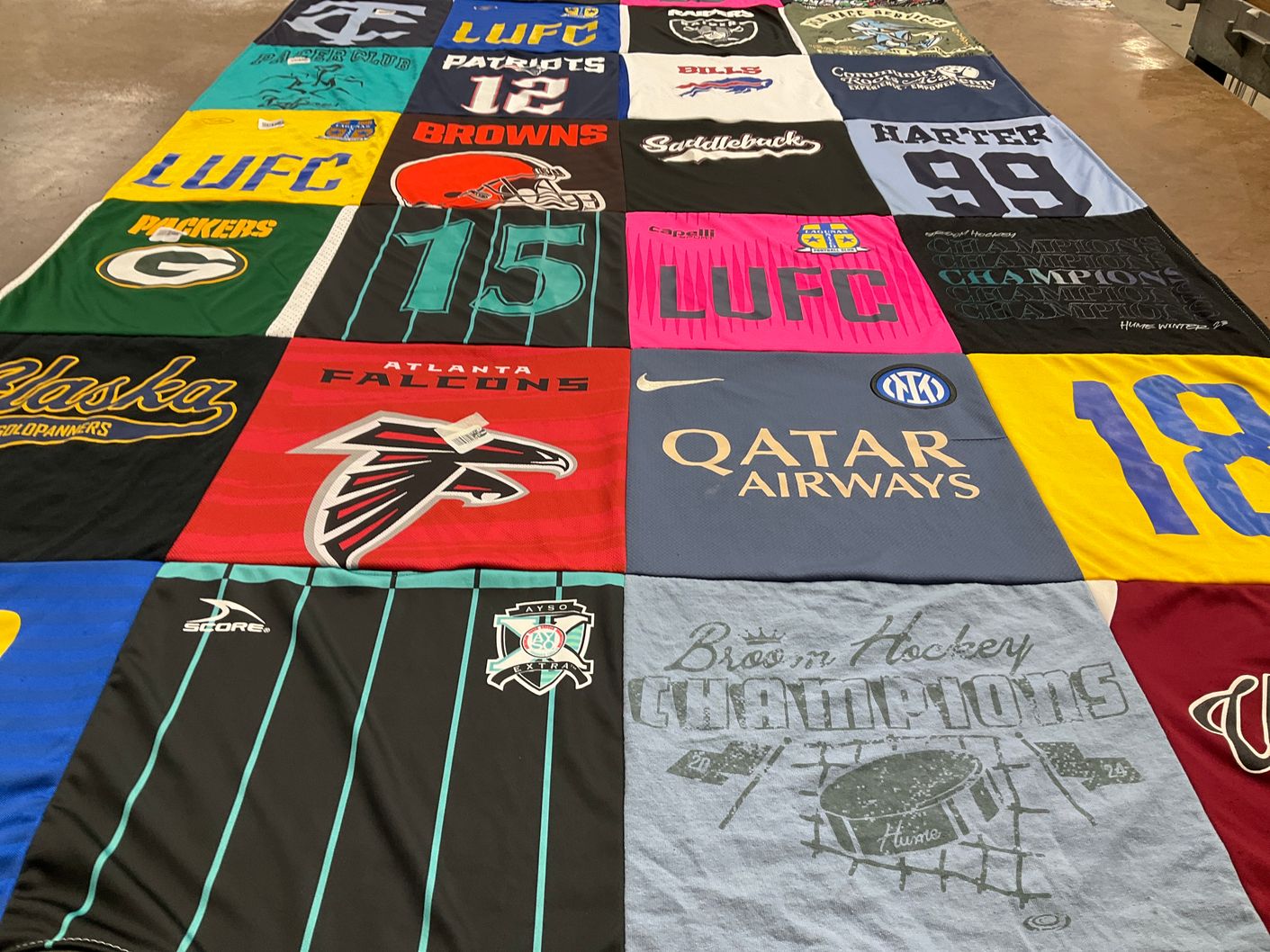T-shirt quilt featuring atlanta falcons, green bay packers by william from CA