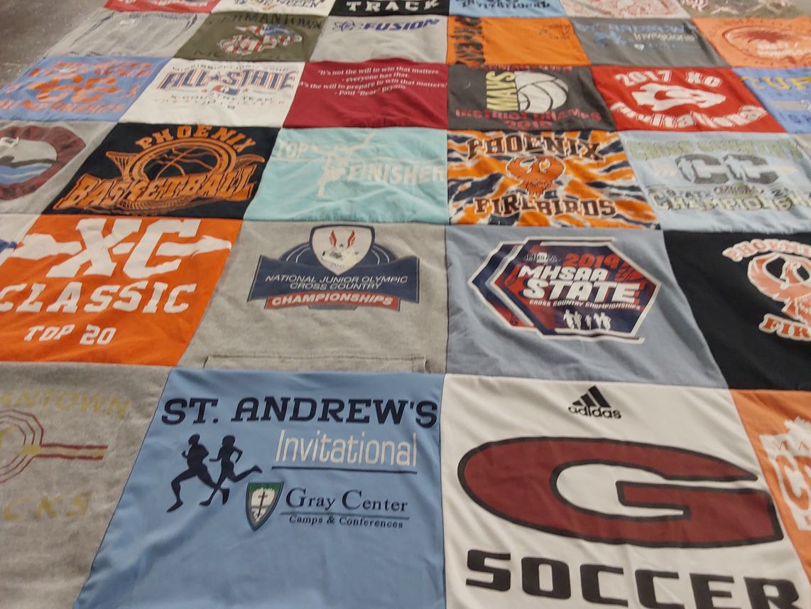 T-shirt quilt featuring phoenix firebirds, g soccer by Renee from MS