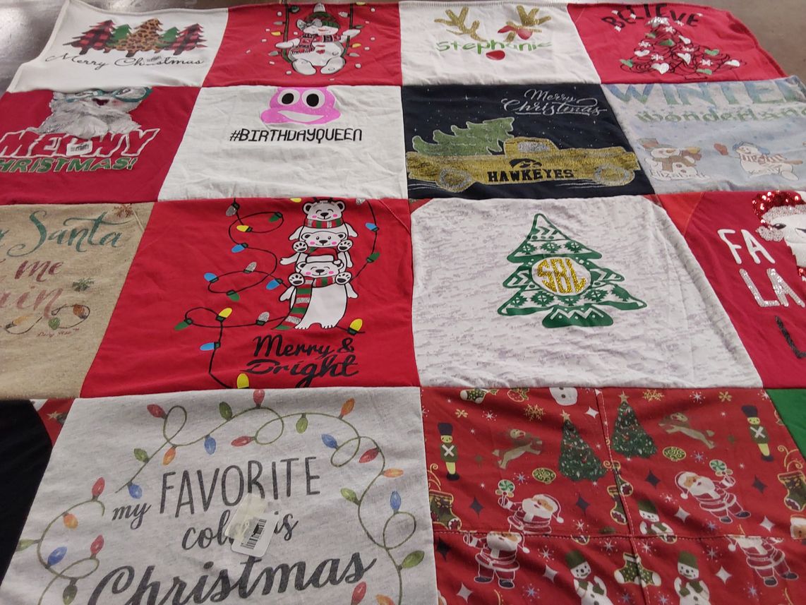 T-shirt quilt featuring hawkeyes by Laurie from TX