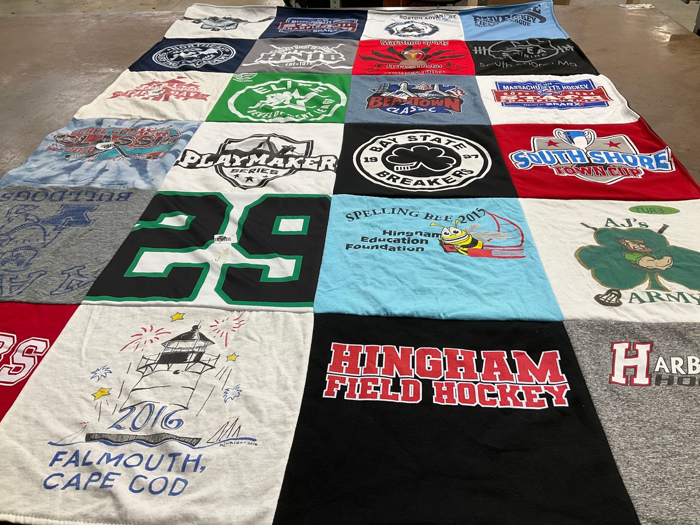 T-shirt quilt featuring hingham field hockey, south shore breakers by Adrienne from MA