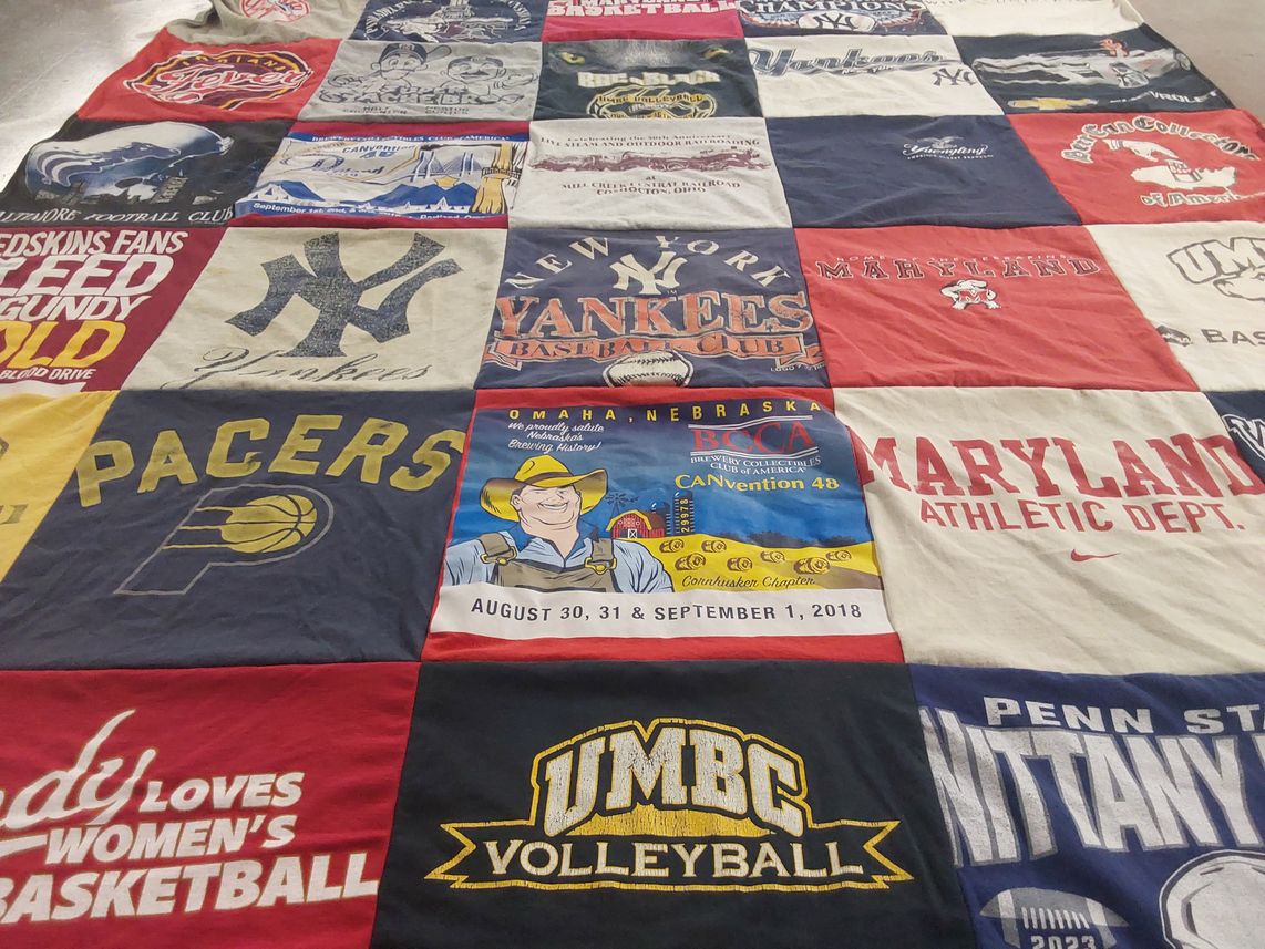 T-shirt quilt featuring new york yankees, indiana pacers by Jessica from IN