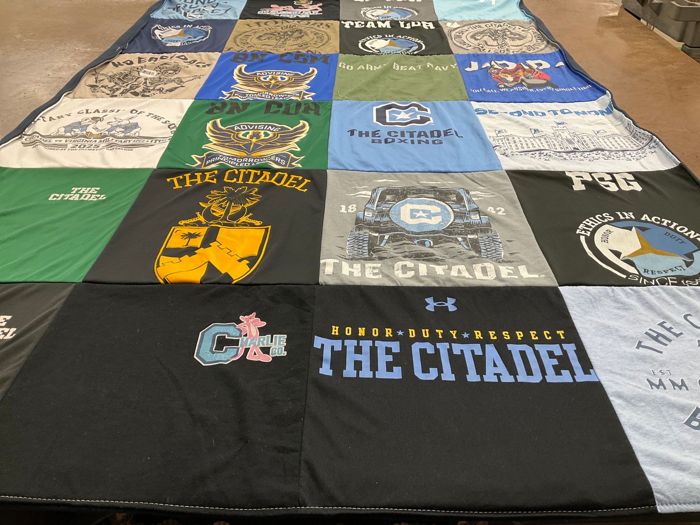 T-shirt quilt from the citadel by Olivia from SC