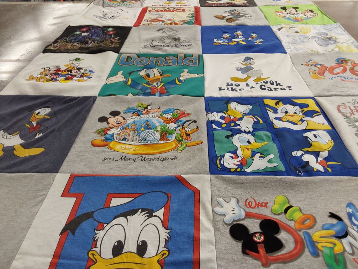 T-shirt quilt with animation, entertainment themes by Theresa from IL