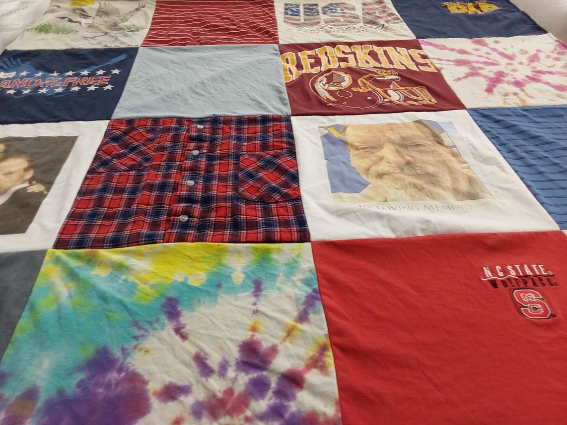 T-shirt quilt featuring north carolina state university wolfpack by Teresa from NC