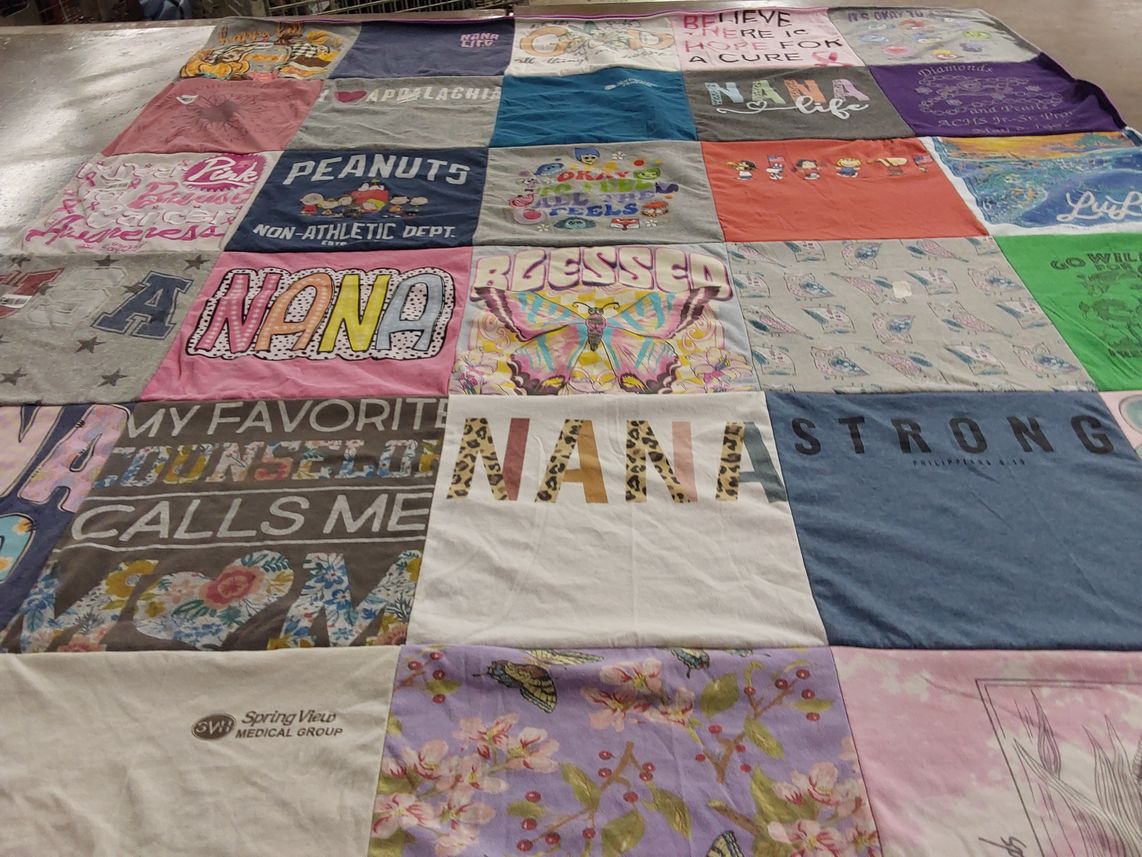 T-shirt quilt with family, health themes by Lynnsey from KY