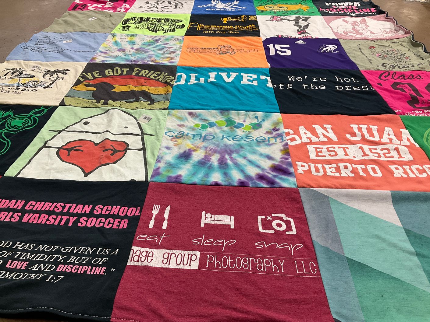T-shirt quilt featuring edah christian school girls varsity soccer by Abigail from IL