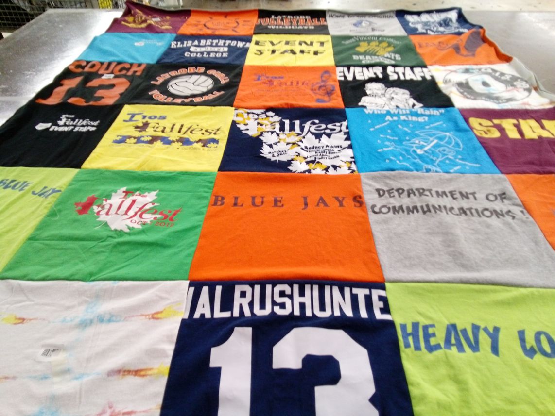 T-shirt quilt from elizabethtown college by Stephanie from PA