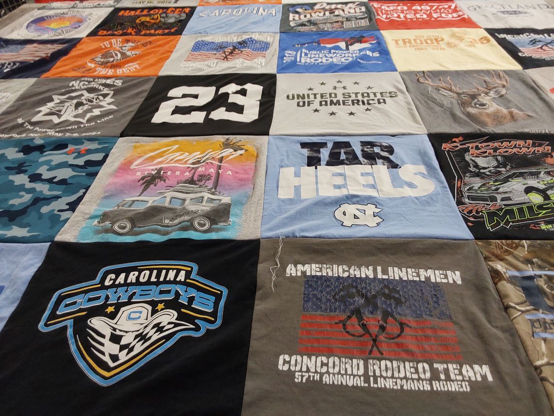 T-shirt quilt featuring carolina cowboys by Linda from NC