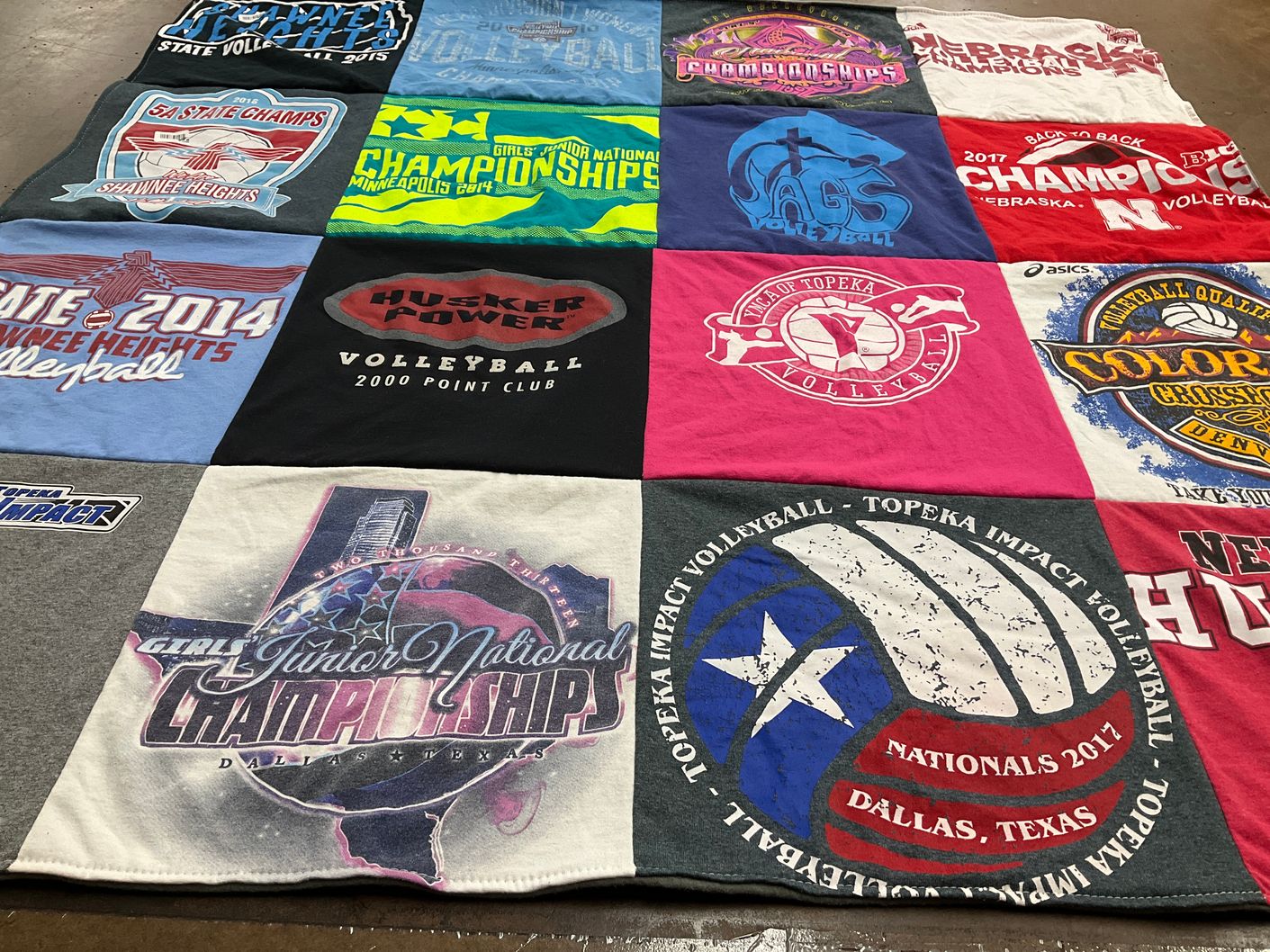 T-shirt quilt featuring topeka impact volleyball by Jzanasia from KS