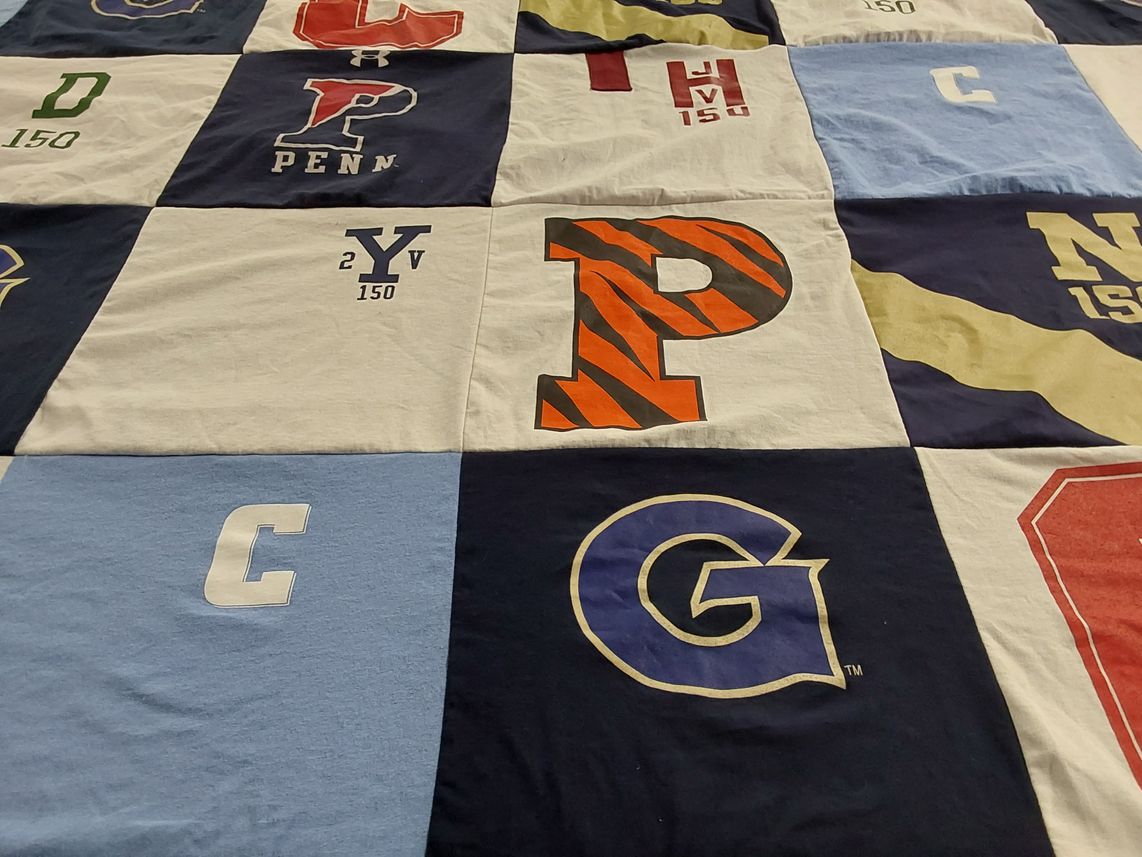 T-shirt quilt from university of pennsylvania, georgetown university by Tricia from CT