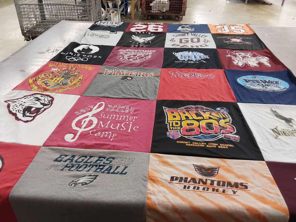 T-shirt quilt featuring eagles, phantoms by Abby from PA