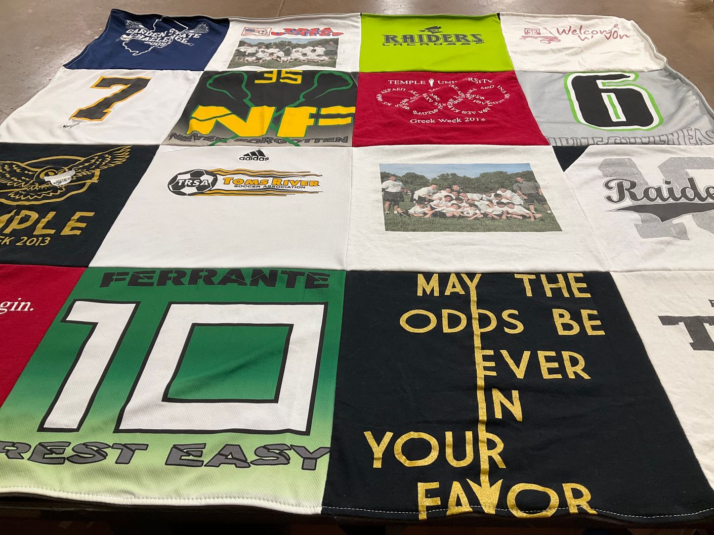 T-shirt quilt featuring raiders by Dawn from NJ