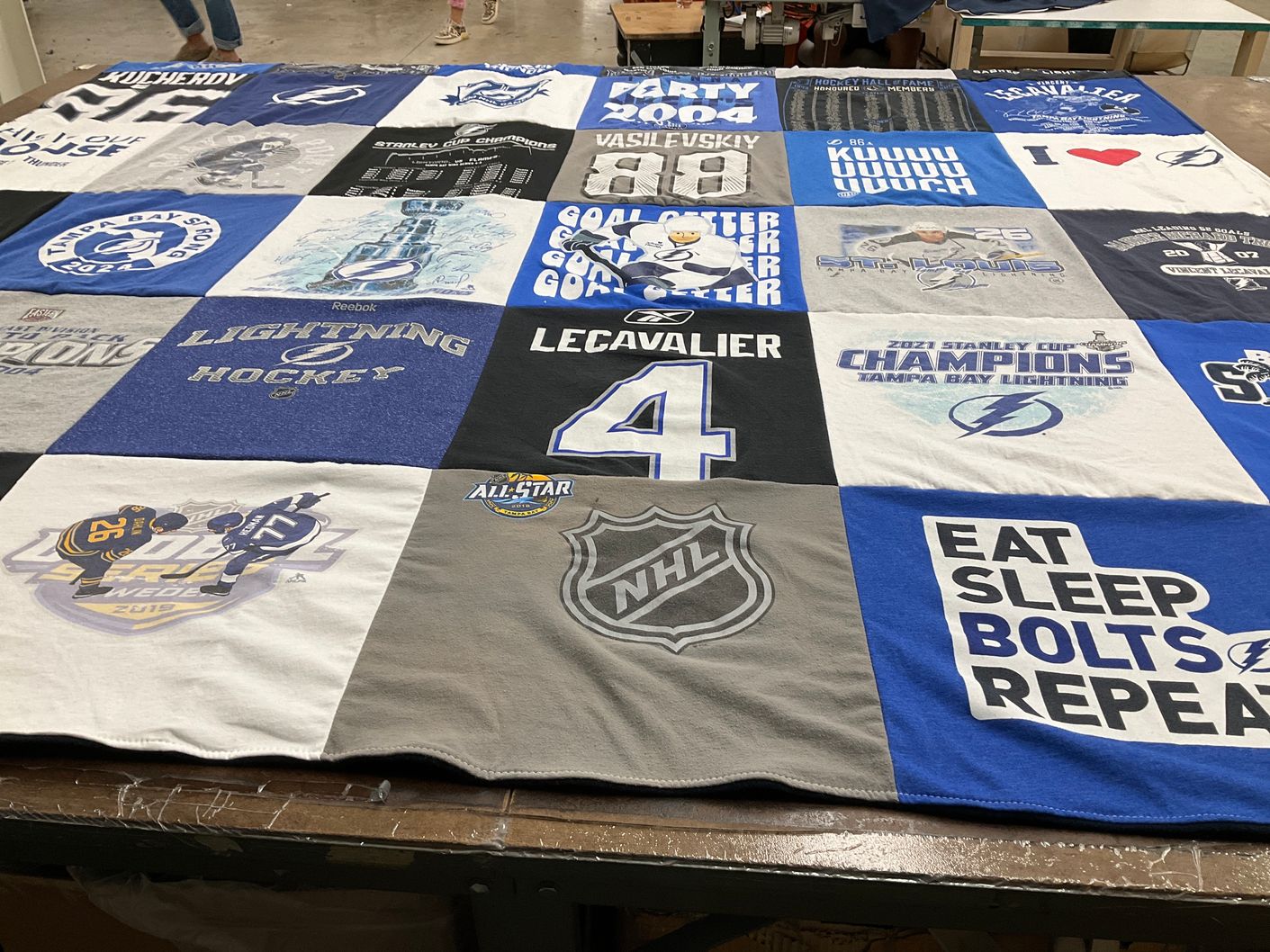 T-shirt quilt featuring tampa bay lightning by Lynn from FL