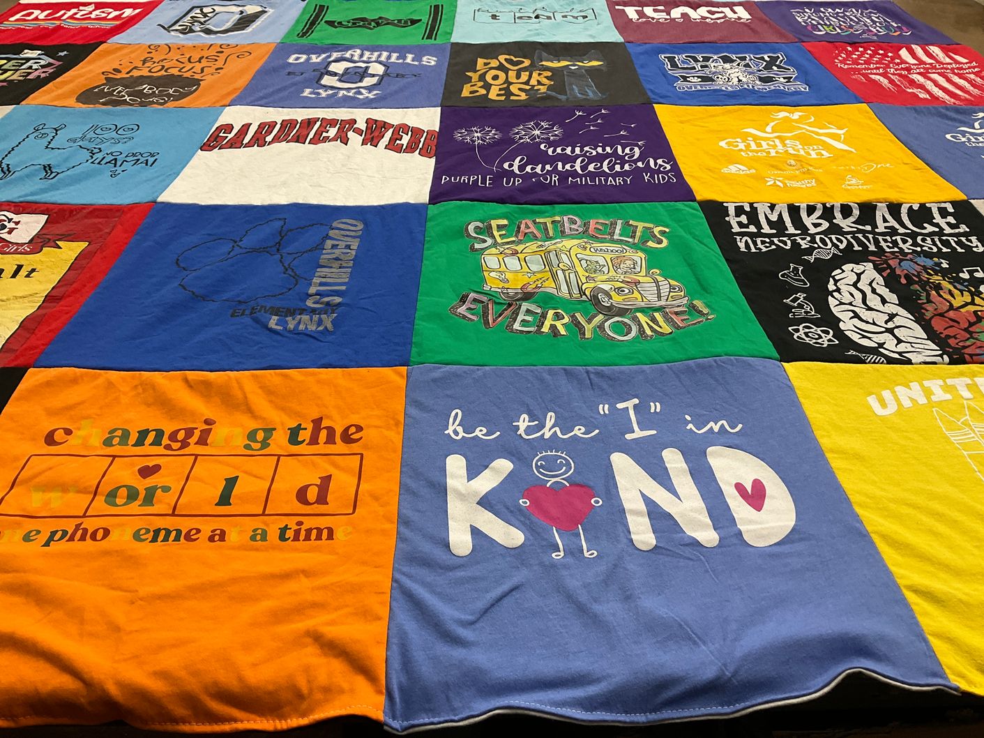 T-shirt quilt from gardner-webb university by Kasey from NC