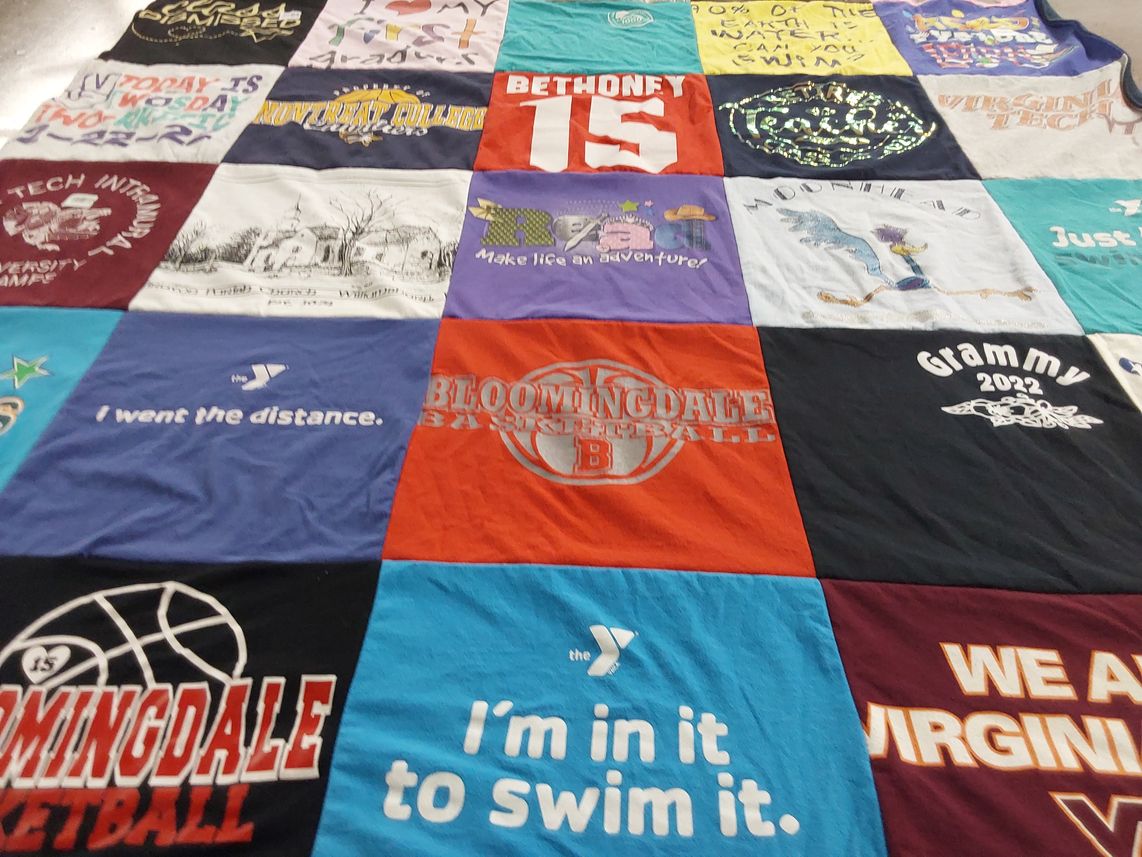 T-shirt quilt featuring bloomingdale basketball by Susan from FL