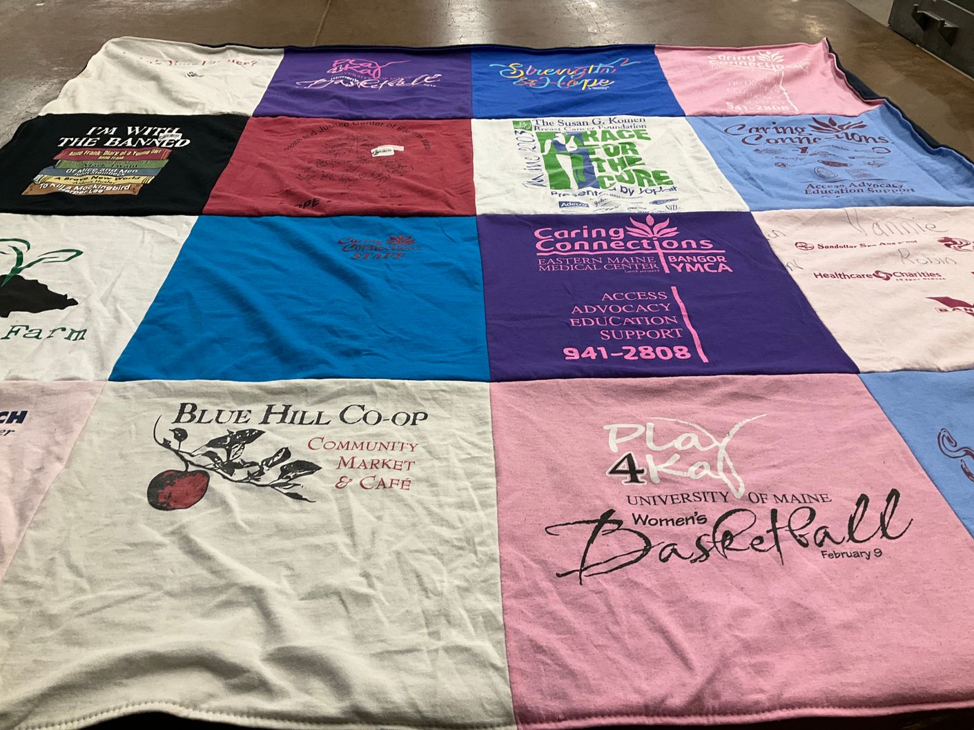 T-shirt quilt featuring university of maine women's basketball by Suzanne from ME