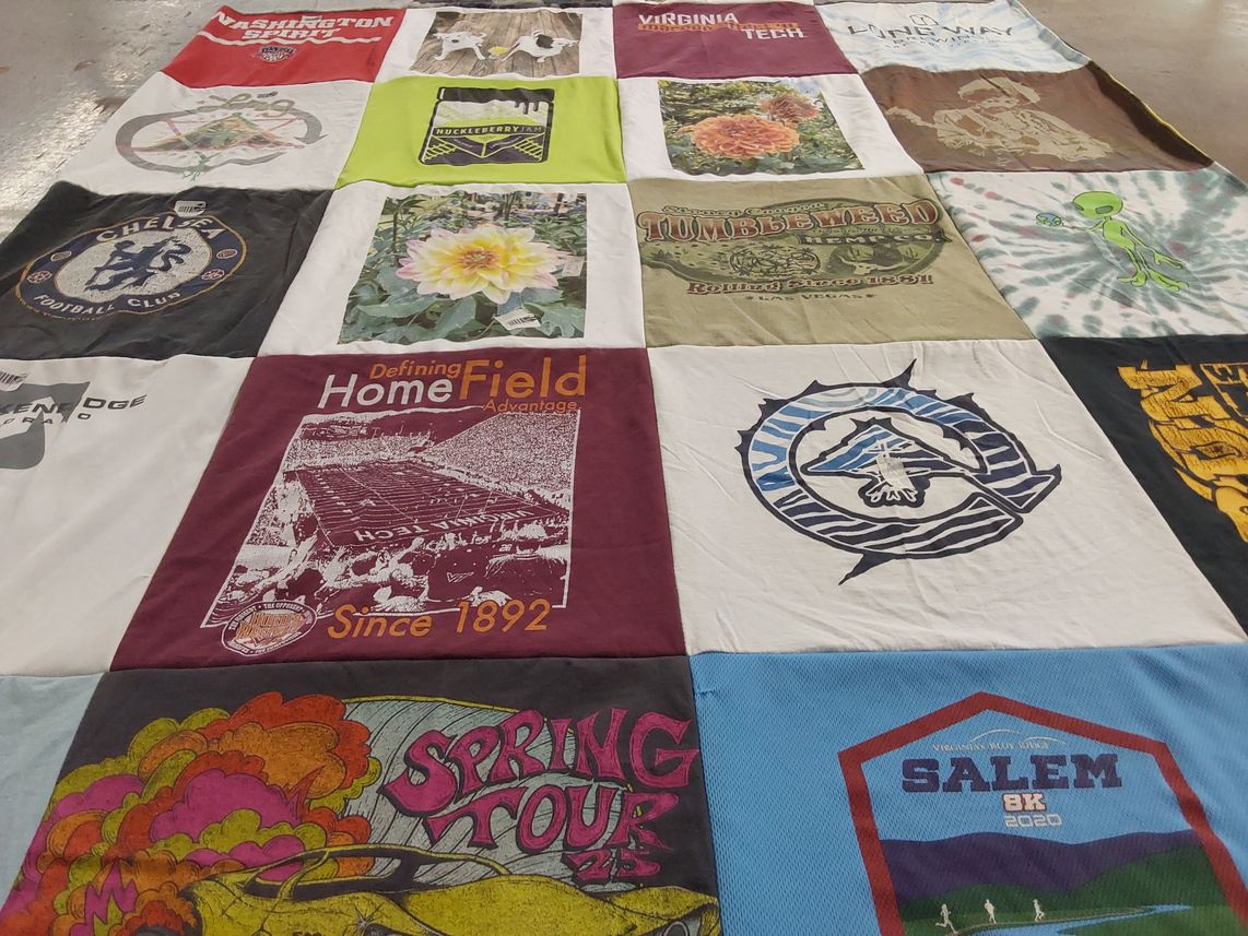 T-shirt quilt from virginia tech, chelsea football club by Eric from VA