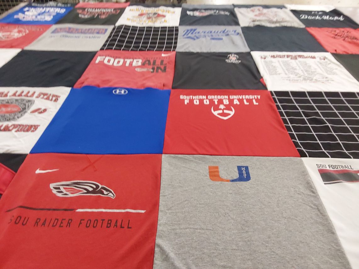 T-shirt quilt featuring sou raider football by Kelly from OR