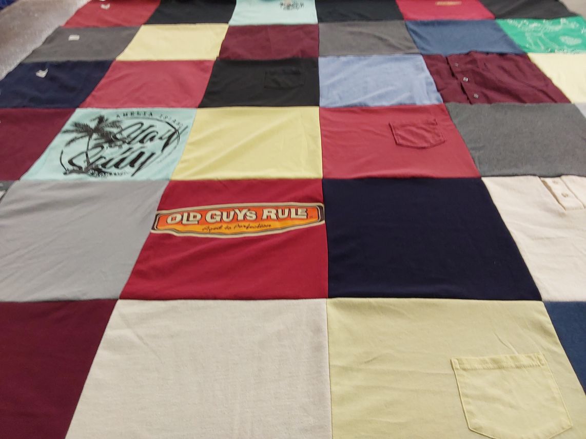 T-shirt quilt with outdoor activities, beaches themes by Jacqueline from FL