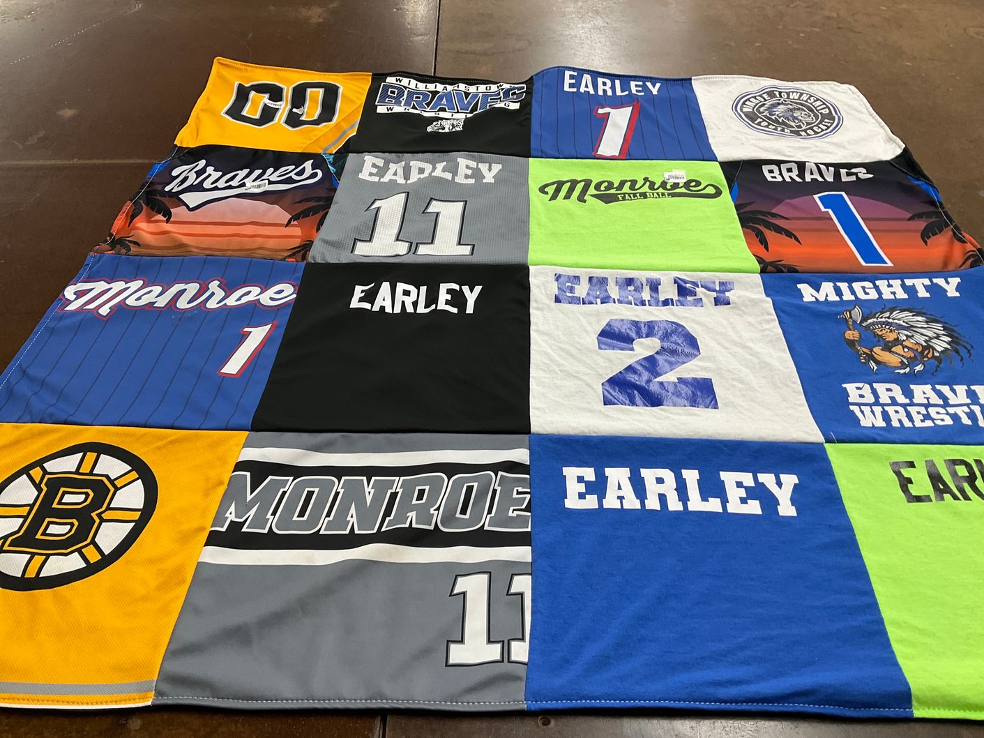 T-shirt quilt featuring braves, boston bruins by Paige from NJ