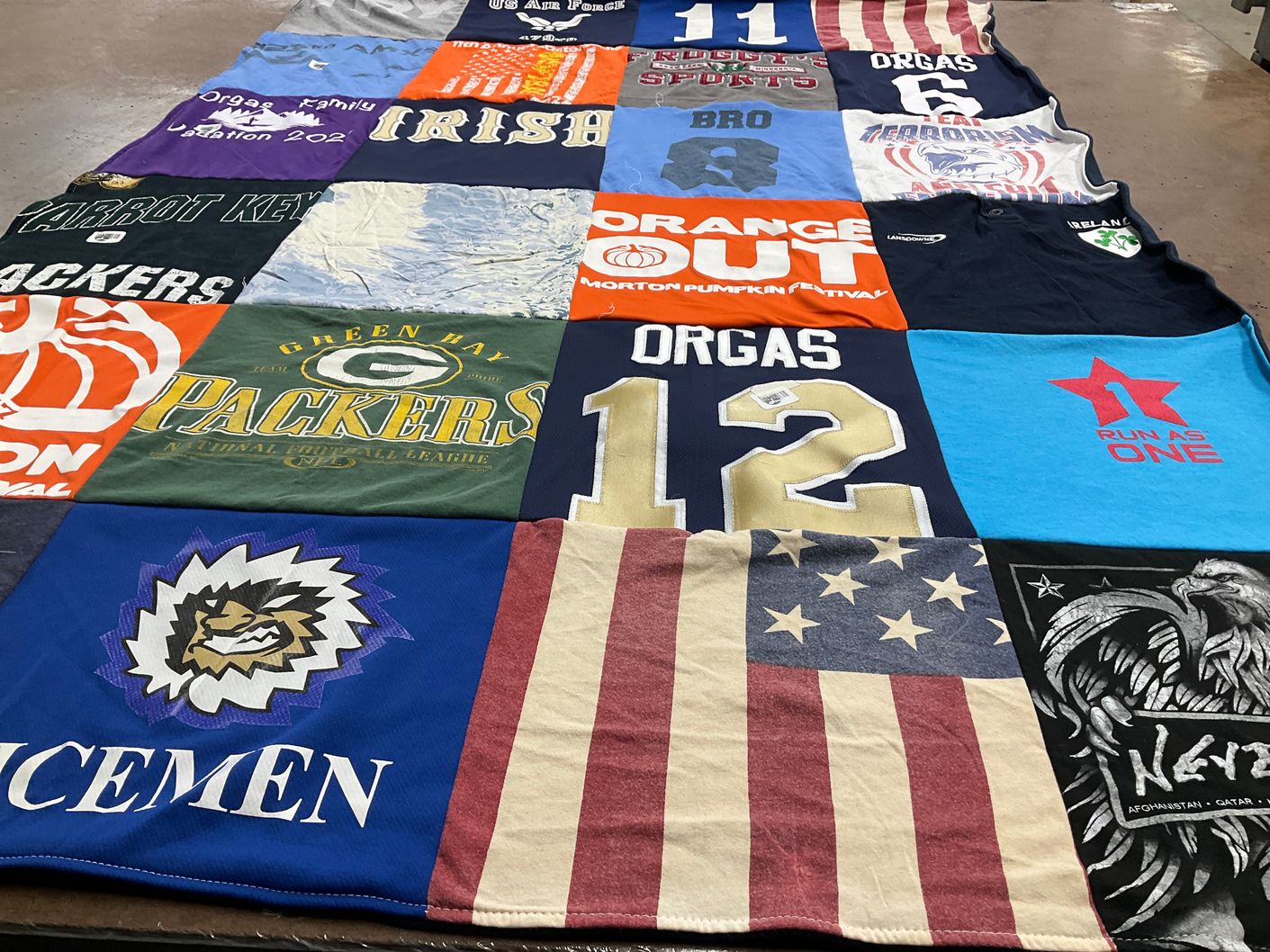 T-shirt quilt featuring green bay packers by Clara from FL