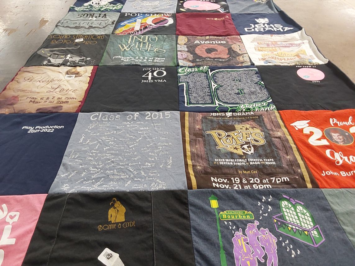 T-shirt quilt from john burroughs high school by Kristina from CA