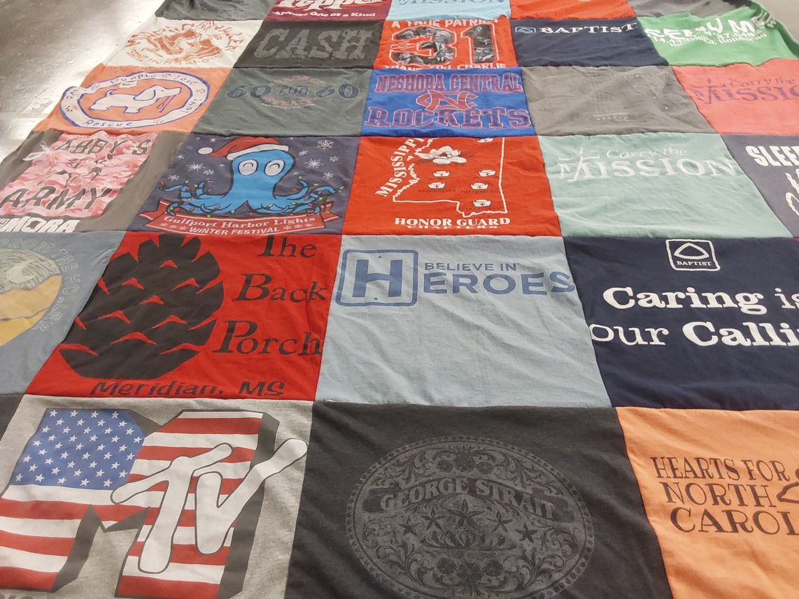 T-shirt quilt featuring mississippi state university rockets by Lynn from MS