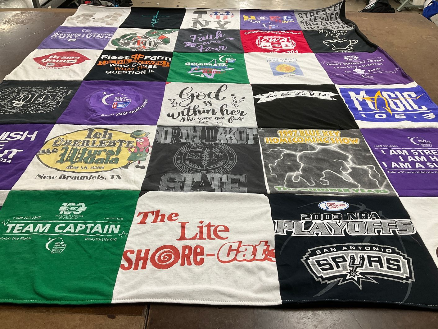 T-shirt quilt featuring san antonio spurs by Deanna from ND