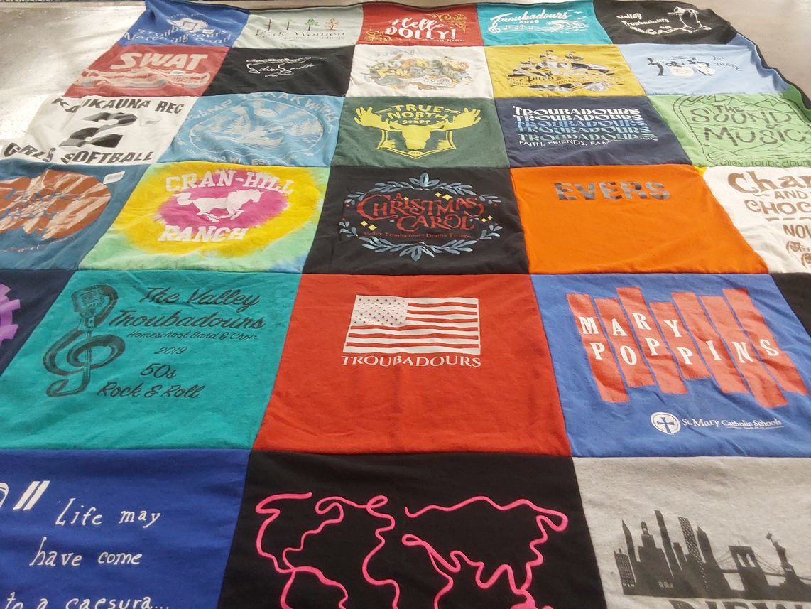 T-shirt quilt from homewood high school by Rheann from WI