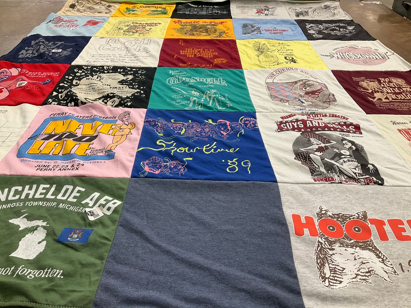 T-shirt quilt from perry university by Patrick from IL