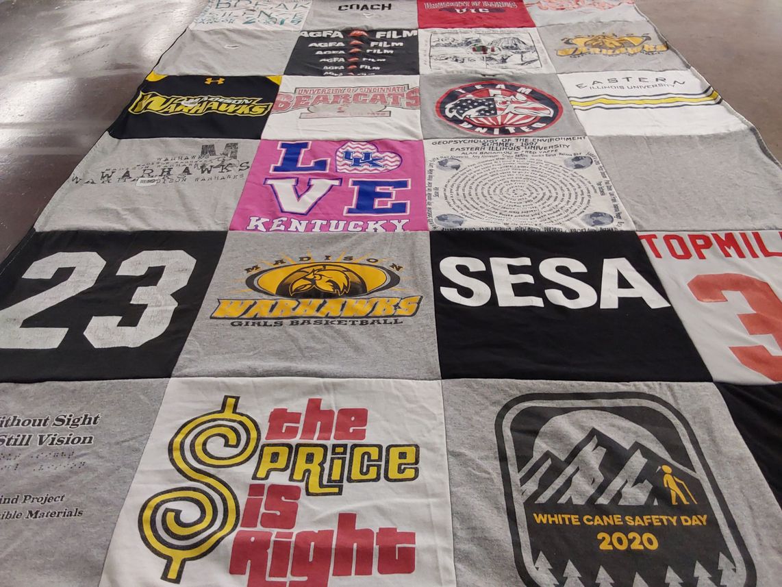 T-shirt quilt featuring madison warhawks girls basketball by Amy from AK
