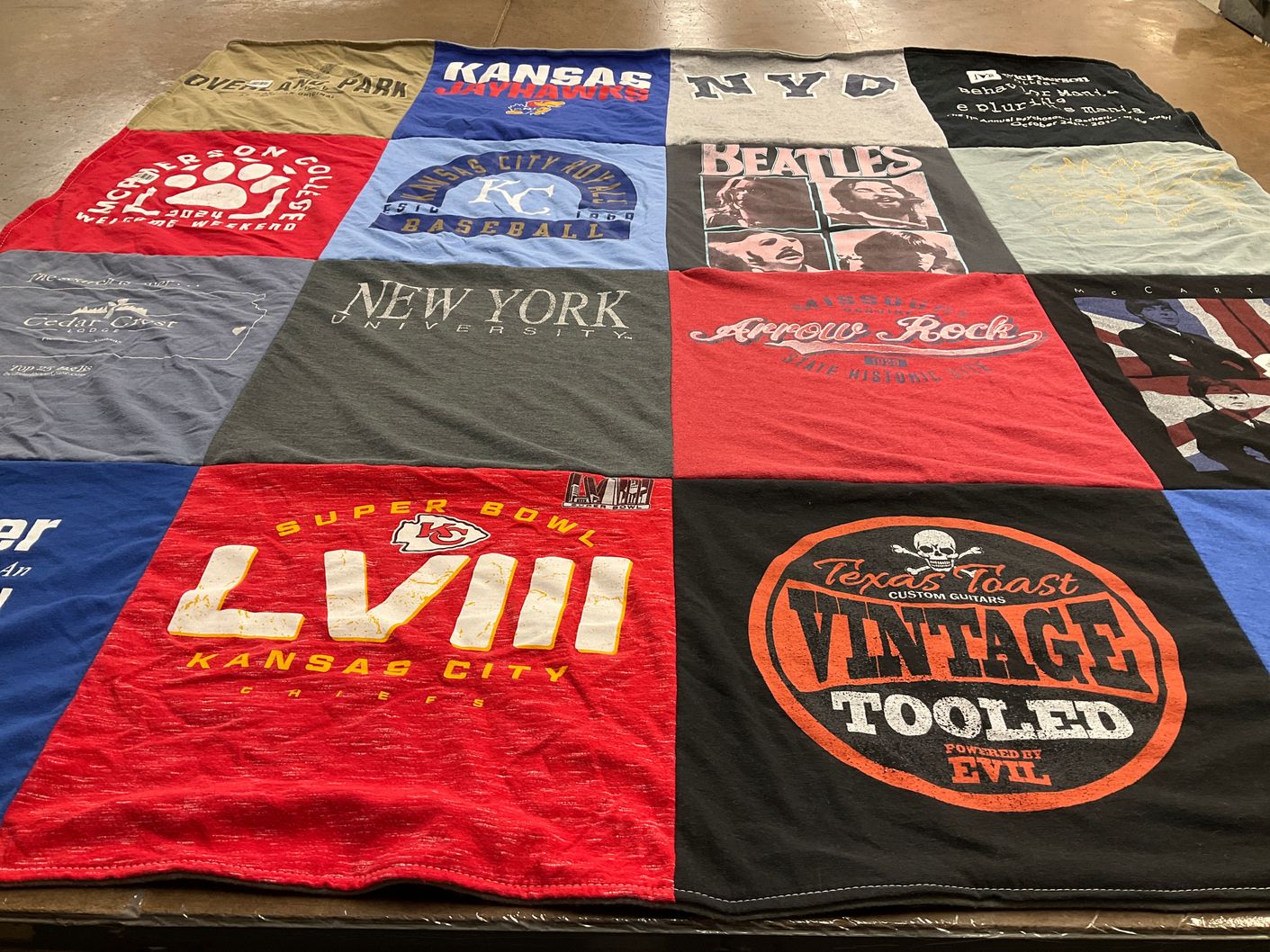 T-shirt quilt featuring kansas city chiefs by Stephen from KS