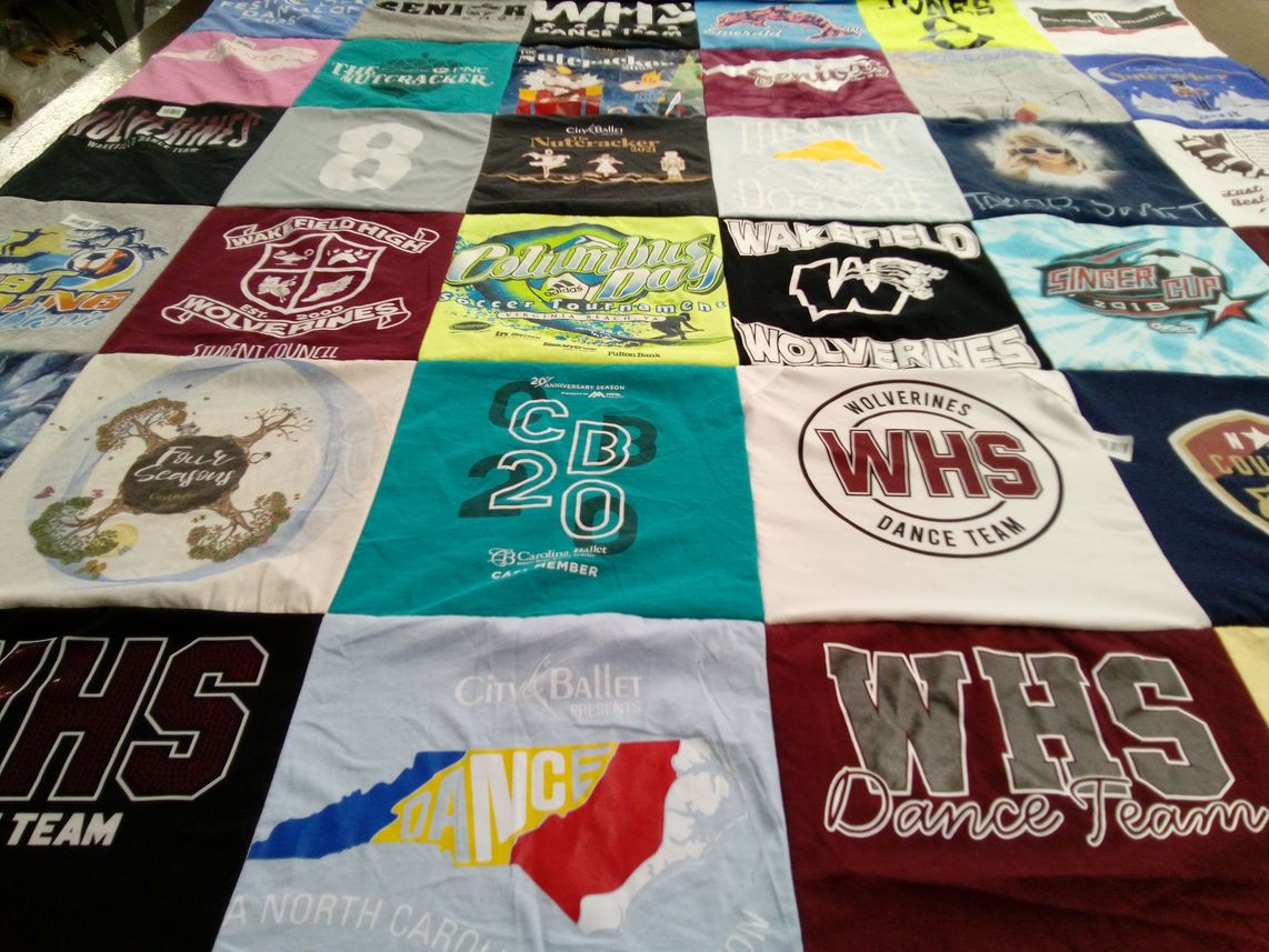 T-shirt quilt featuring wolverines dance team by Colleen from NC