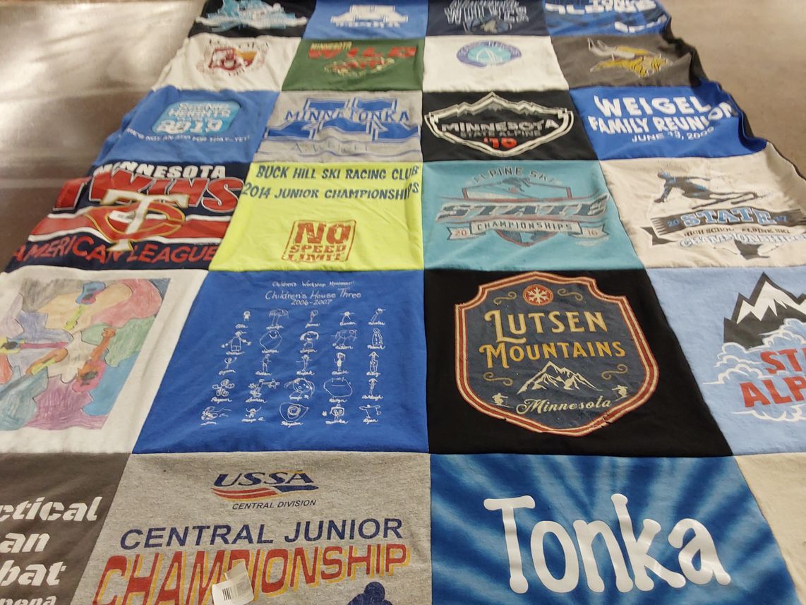 T-shirt quilt featuring minnesota vikings by Sandy from MN