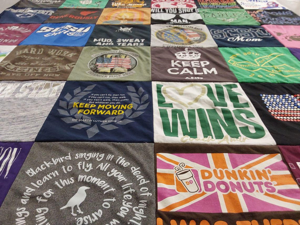 T-shirt quilt from san diego state university by Lisa from FL
