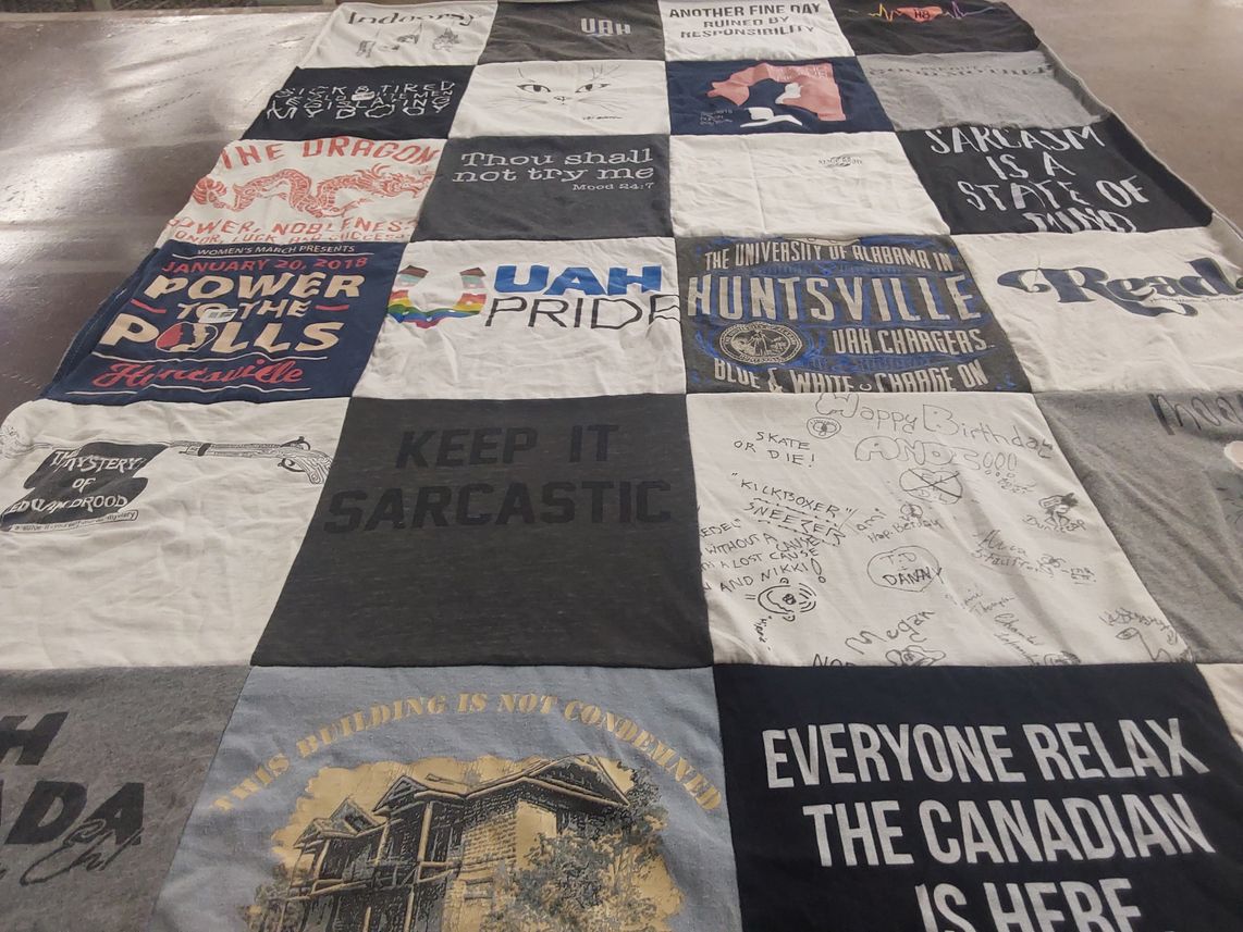 T-shirt quilt featuring uah chargers by Andrea from AL