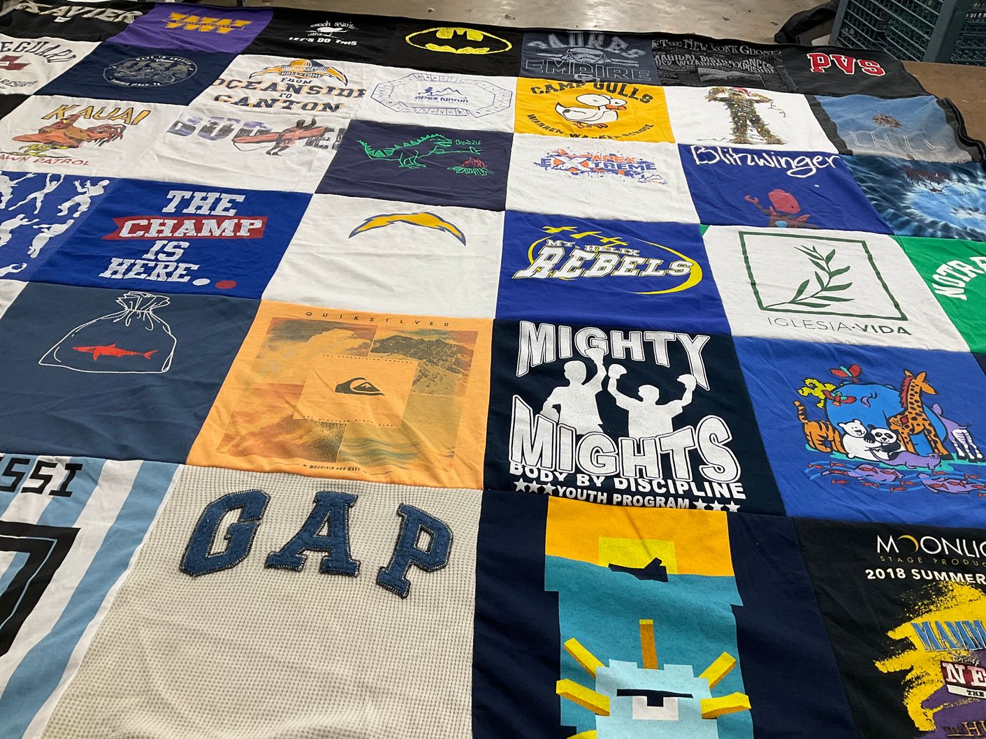 T-shirt quilt featuring rebels by Suzanne from CA