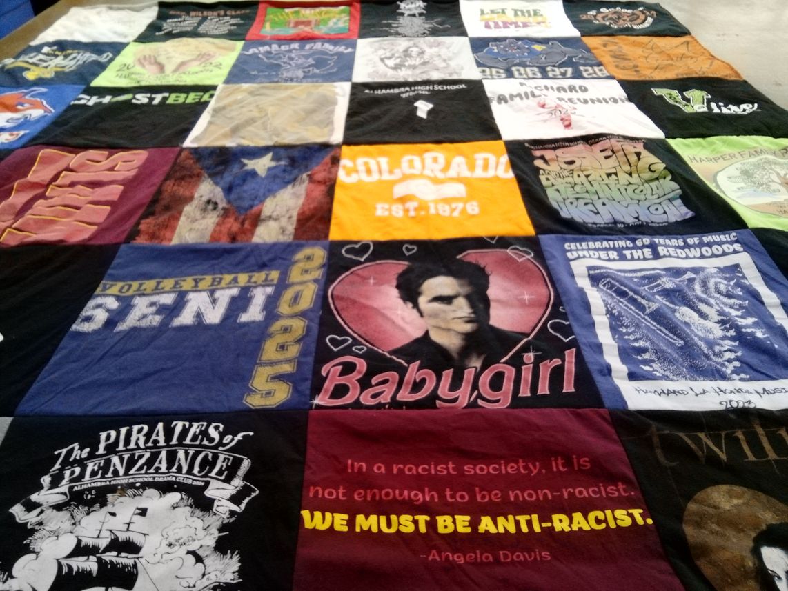 T-shirt quilt from alhambra high school by Naomi from CA