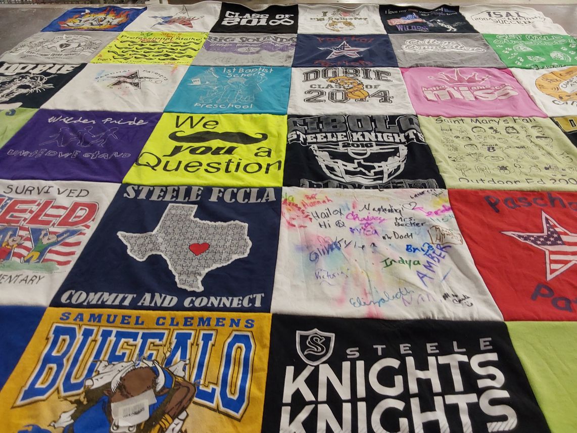 T-shirt quilt featuring steele knights, samuel clements buffalo by Lanae from TX