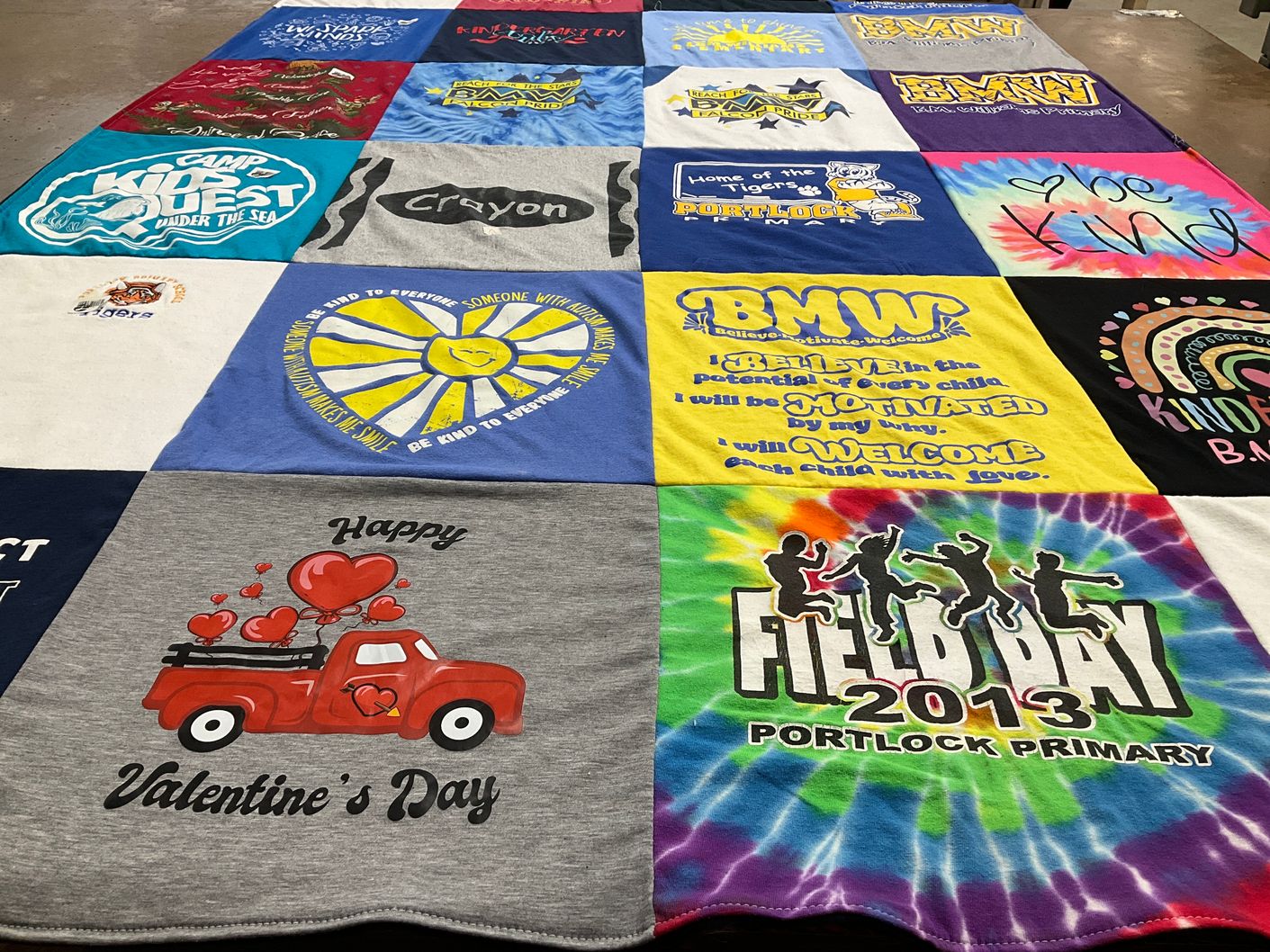 T-shirt quilt from portlock primary school by Stephanie from VA