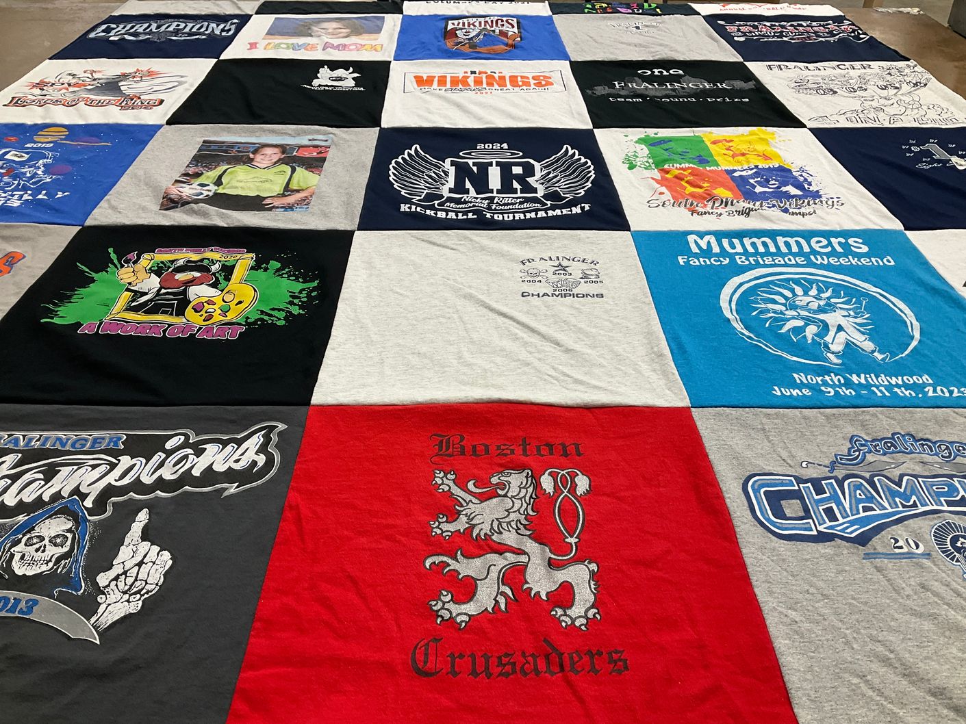 T-shirt quilt featuring boston crusaders by Lin from NJ