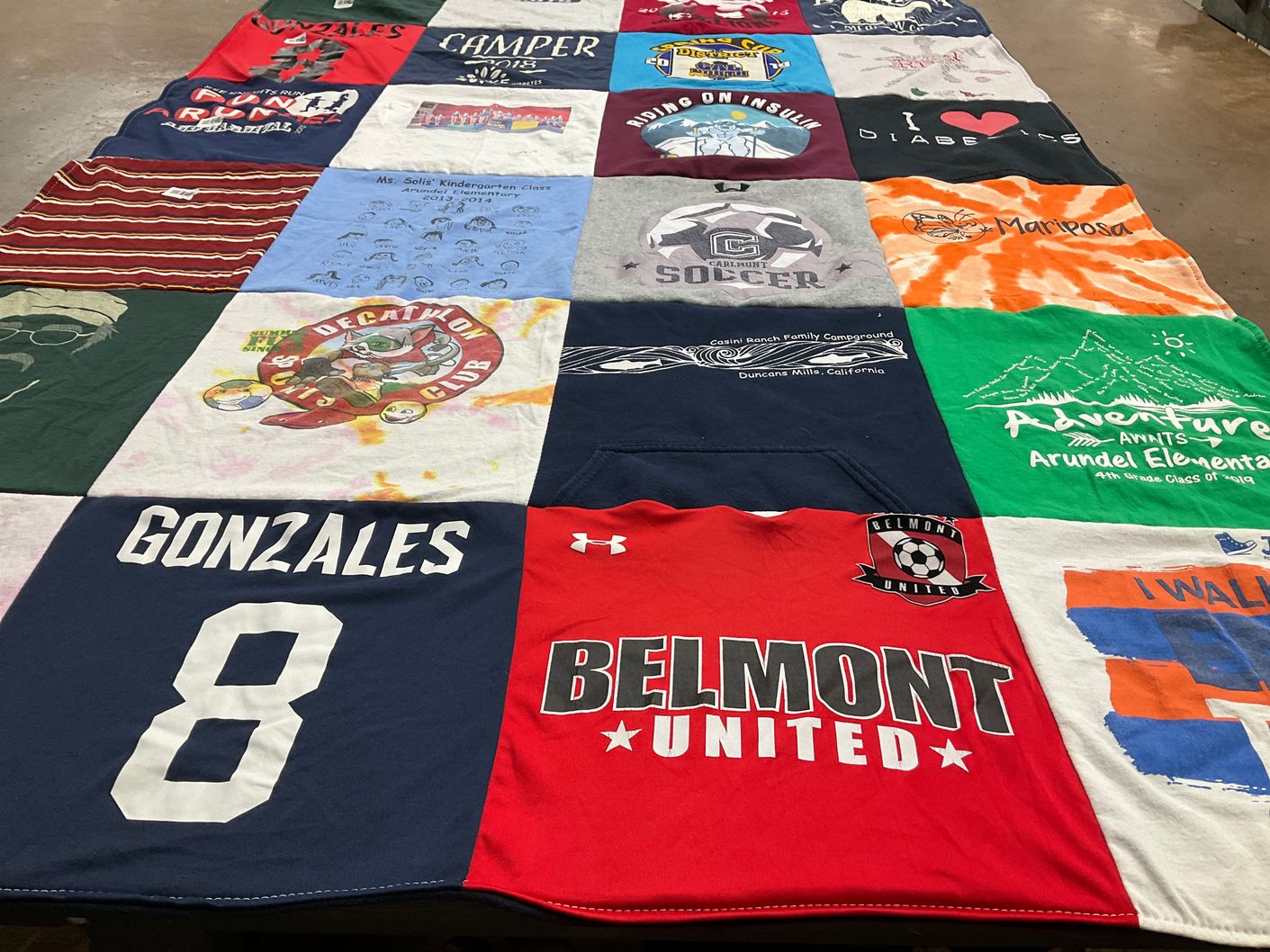 T-shirt quilt featuring belmont united by Miriam from CA