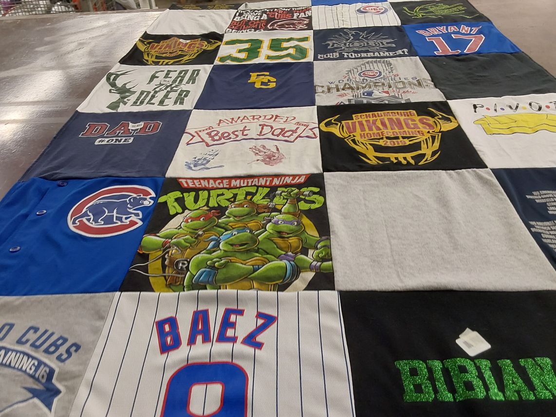 T-shirt quilt featuring chicago cubs by Cristin from IL