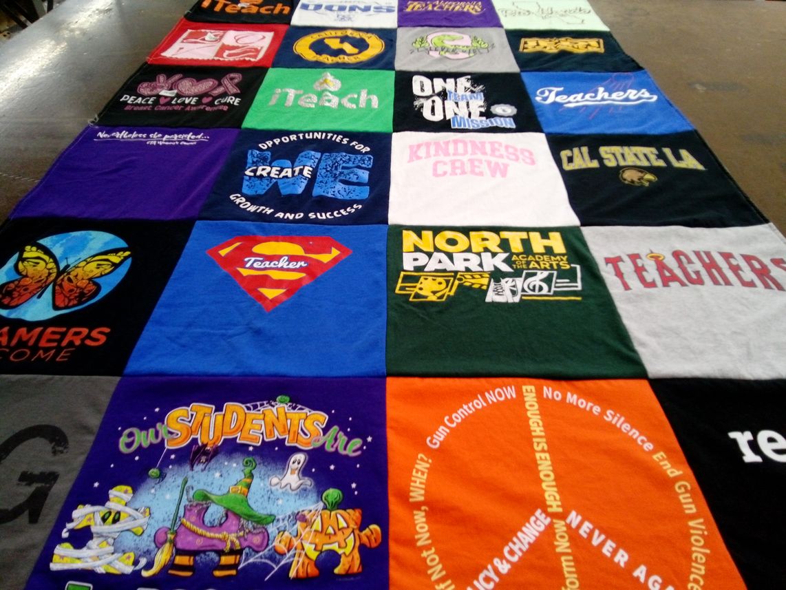T-shirt quilt from california state university los angeles, north park academy of the arts by T from CA